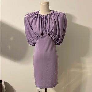 Ronny Kobo Collection Purple Sheath Mini Dress with Puff Sleeves small